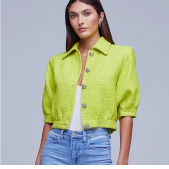 L'AGENCE Bright Yellow Button Down jacket - Picture 1 of 10